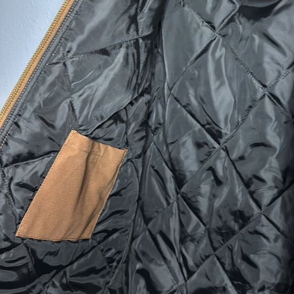 Key Saddle Brown Insulated Duck Hooded Work Jacket Full Zip Size Medium Regular - Picture 11 of 14